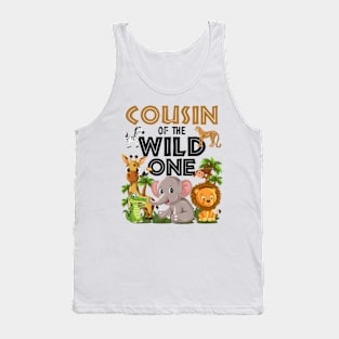 Cousin Of The Wild One Birthday 1st Jungle Family Tank Top